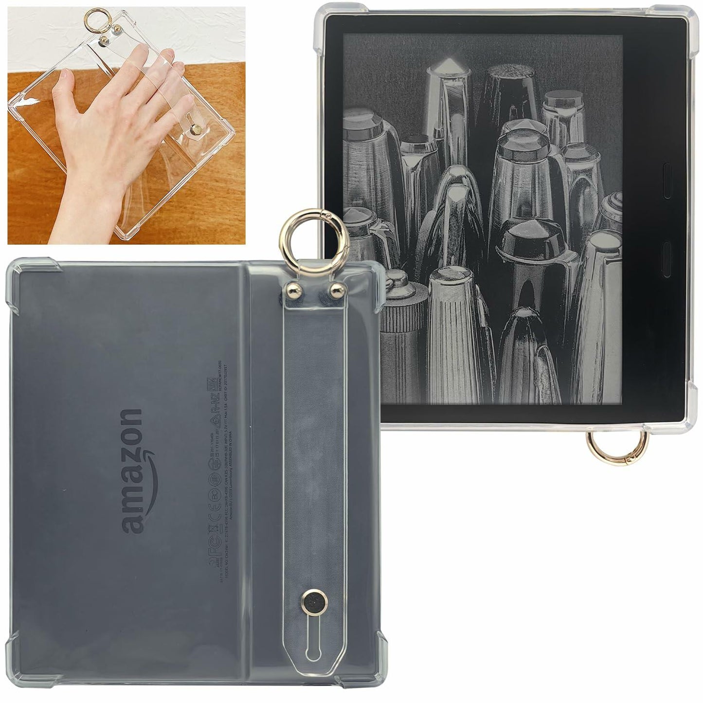 UMUBUHOMS Clear Silicone Case Hand Strap for 7 Inch Kindle Oasis 9th/10th Gen