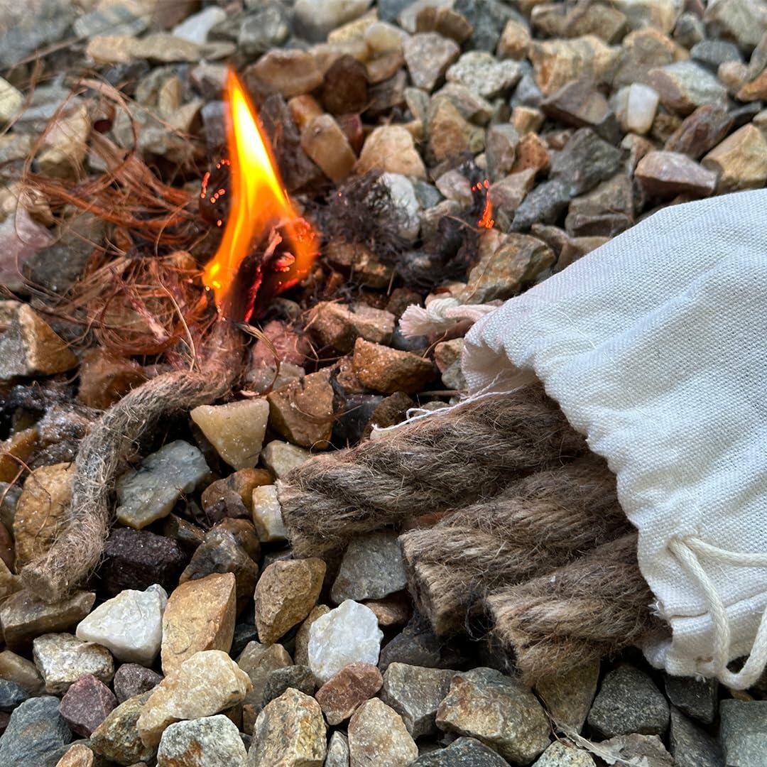 Exploration Gadget Inc. Emergency Fire Starter with Weatherproof Fat Rope Brown