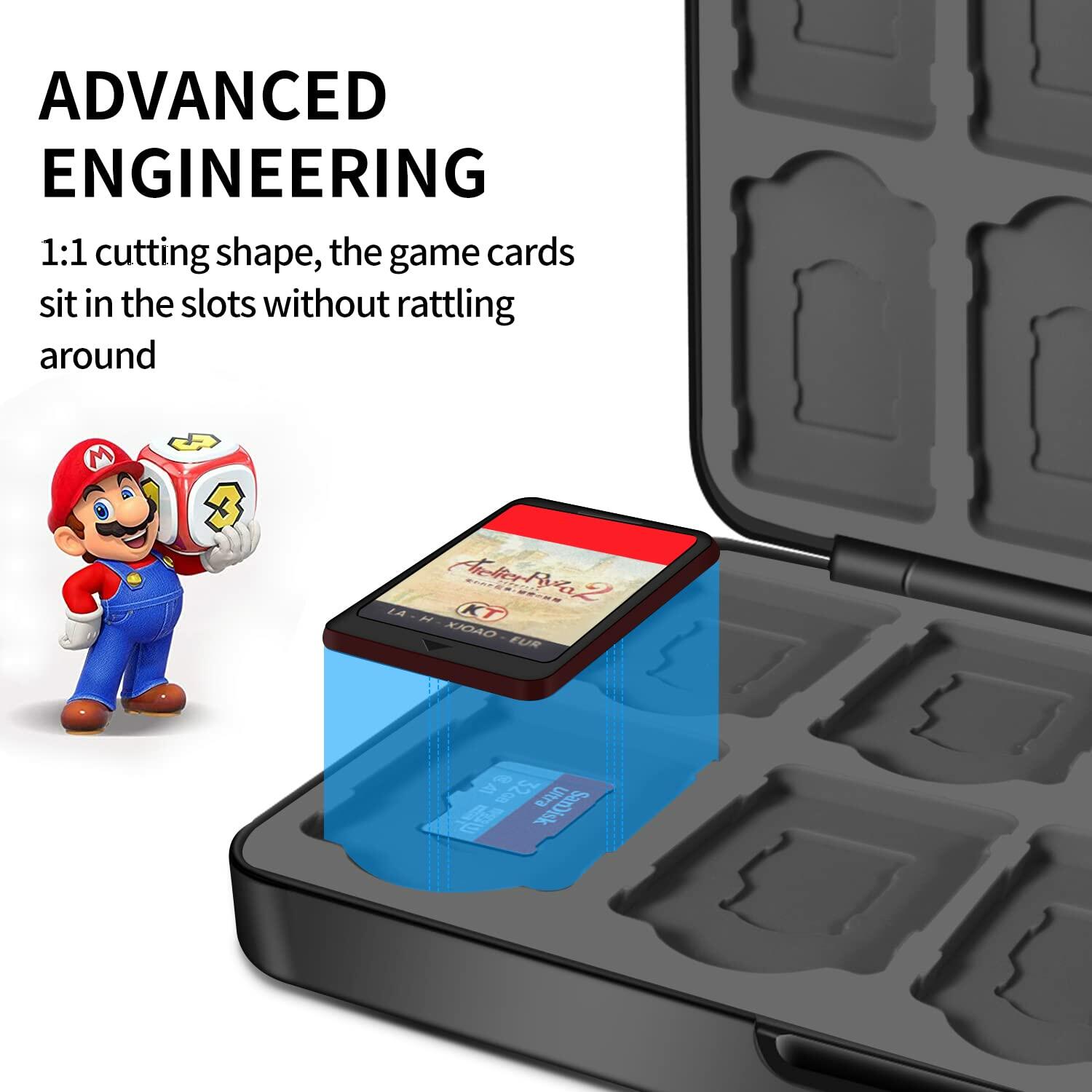 Switch Game Case Holder 24 Cartridge Slots 24 Micro SD Storage Slim Portable