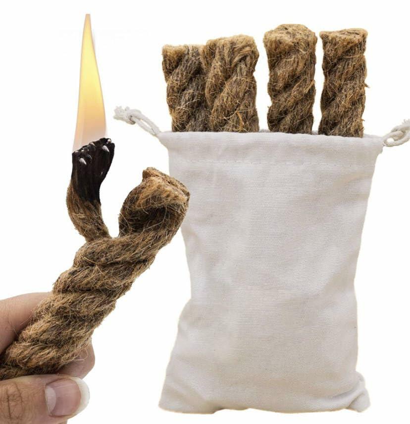 Exploration Gadget Inc. Emergency Fire Starter with Weatherproof Fat Rope Brown