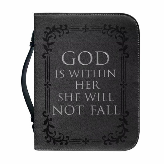 Rshubino Leather Bible Cover Case with Handle Black Fits 2XL Size Bible
