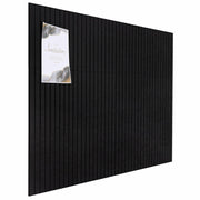 FUANGUI Felt Board 12 Pack Large Wall Tiles with Adhesive Tabs Stripe Black