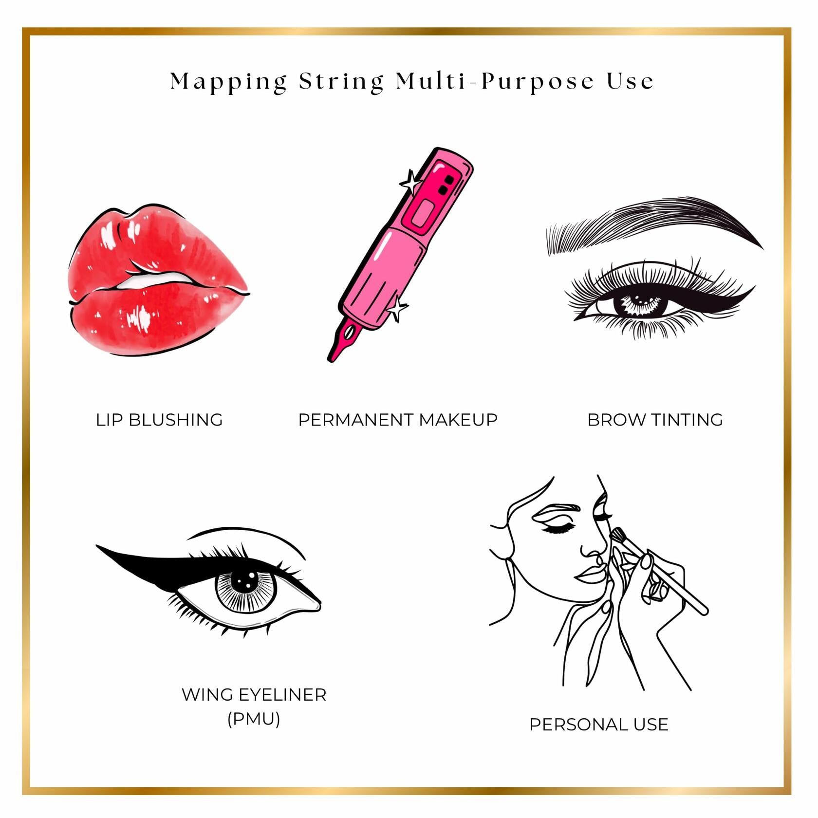 THABROWDOCTOR White Brow Mapping String 30m for Microblading & PMU