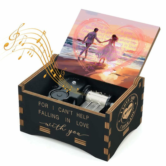 Sooharic "Can't Help Falling in Love" Wooden Music Box Gift for Her