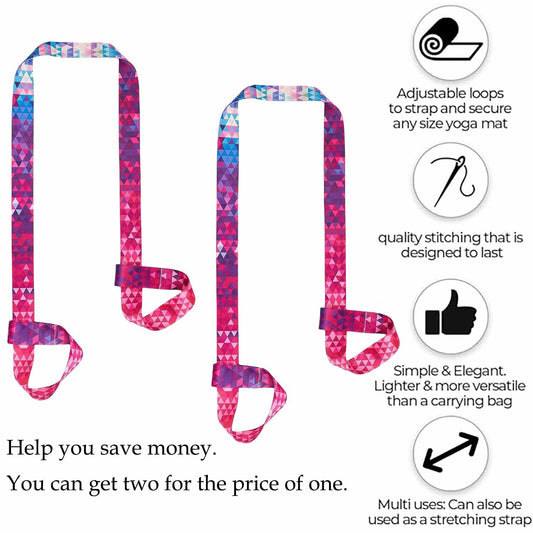 Baestappy Professional Yoga Mat Strap Colorful Cotton Carrying & Stretching