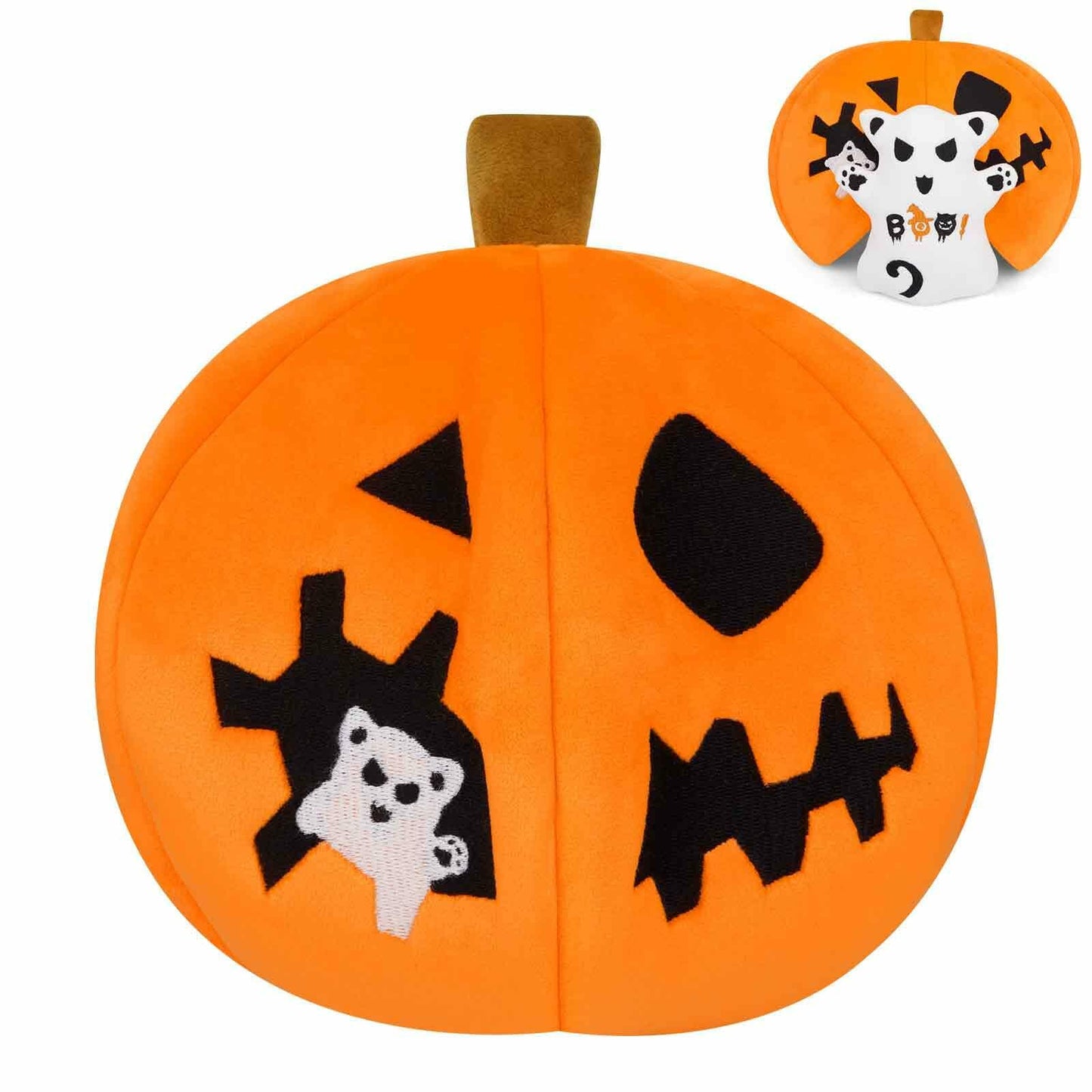 GEWUJATOP Halloween Pumpkin Plush Toy Orange 7in Ghost 5in Trick Treat