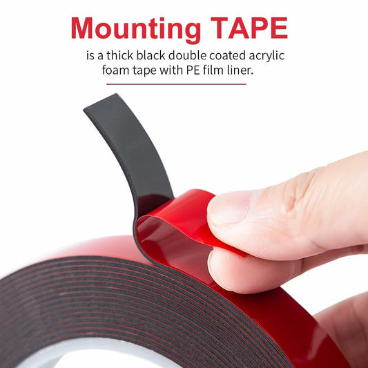 GOALDAY Double Sided Heavy Duty Mounting Tape Black 1.1mm×0.78in×16.5ft