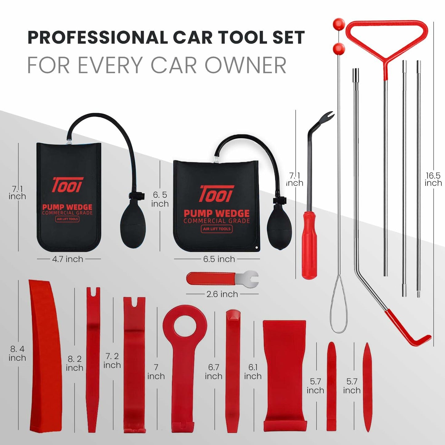 Generic Tow Hooks Set 68-Inch J-Hook 23 Pieces Red Forged Steel