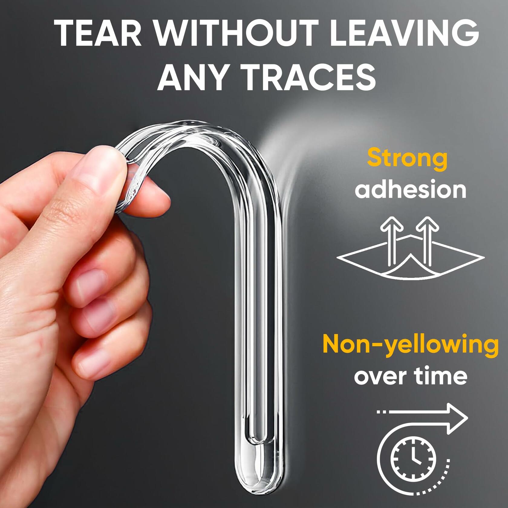 Vellax Clear Silicone Wall Protector Strips 3.5x0.7x0.2in 8 Count