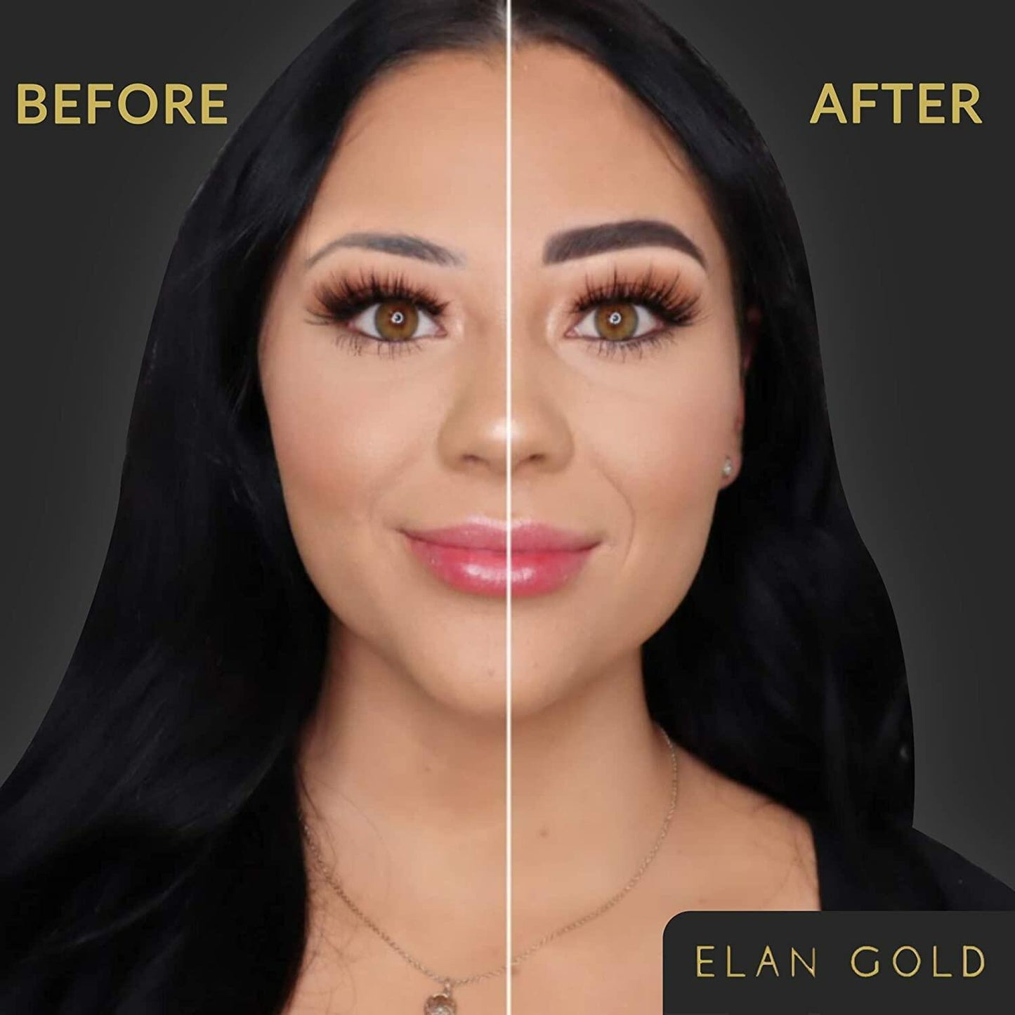 EGLD GOODLY Eyebrow Stamp Kit w/ Tweezer Waterproof Long-Lasting Nearly Black