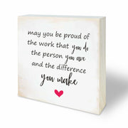 4"x4" Natural Pine Wood Plaque - Inspirational Rustic Home & Office Decor