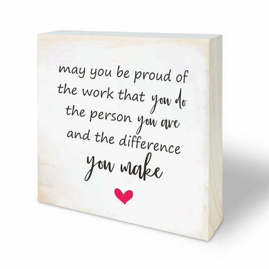 4"x4" Natural Pine Wood Plaque - Inspirational Rustic Home & Office Decor