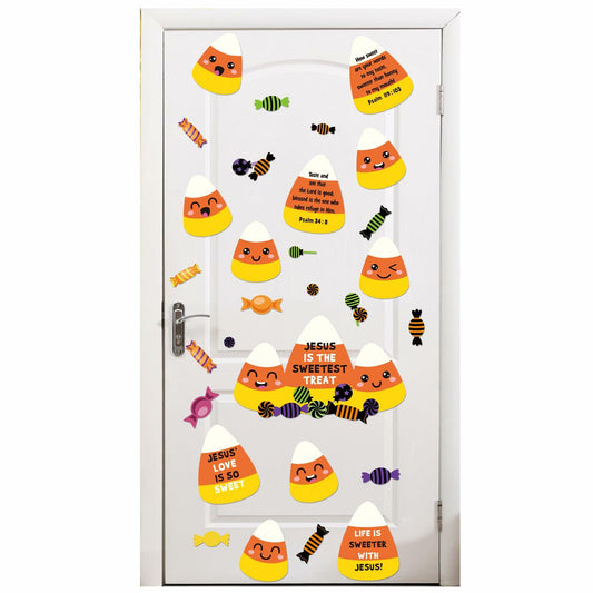 29PCS Christian Halloween Candy Corn Classroom Door Bulletin Board Decor