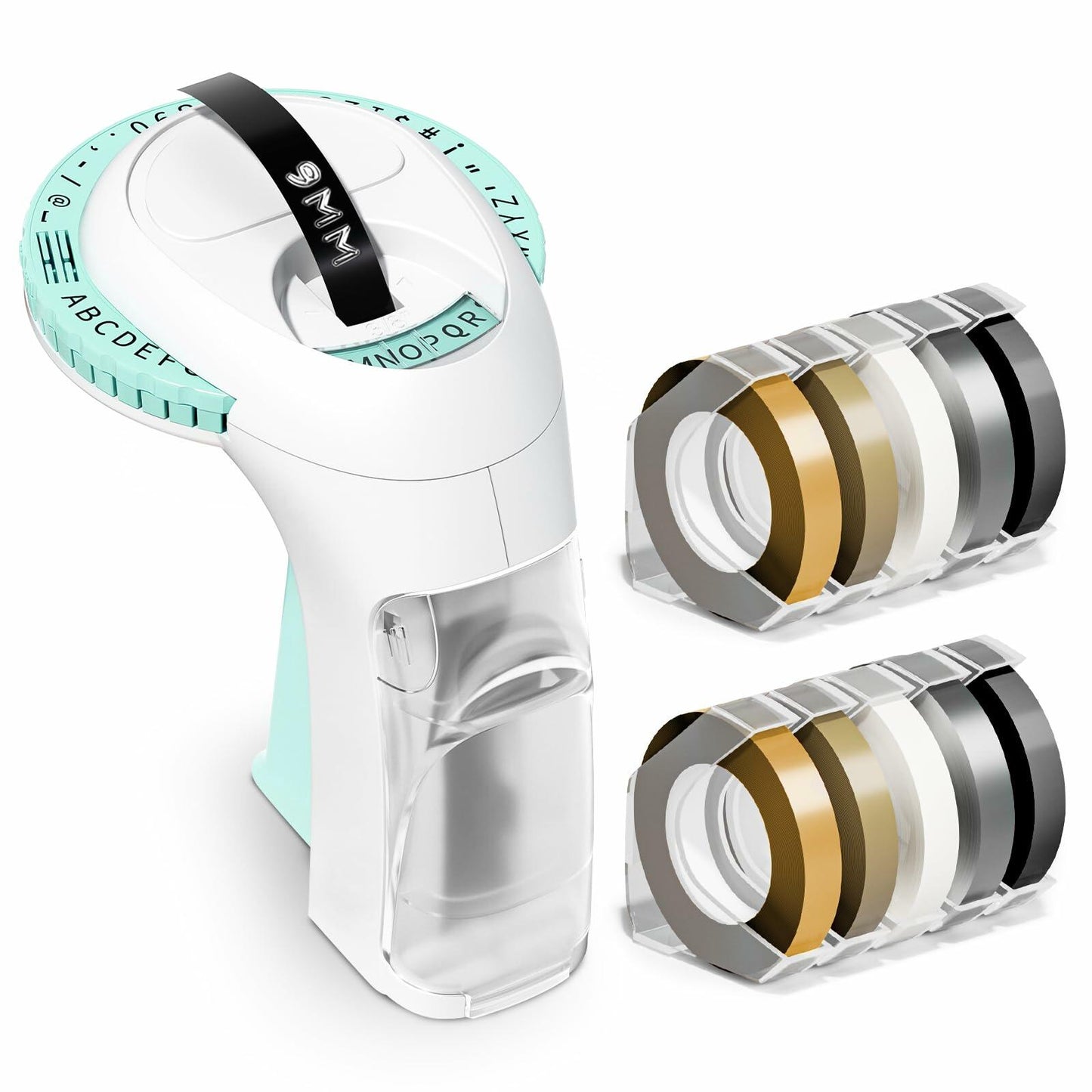 Label KINGDOM Pink Omega S Embossing Label Maker with 10 Rolls Tape