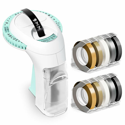 Label KINGDOM Pink Omega S Embossing Label Maker with 10 Rolls Tape