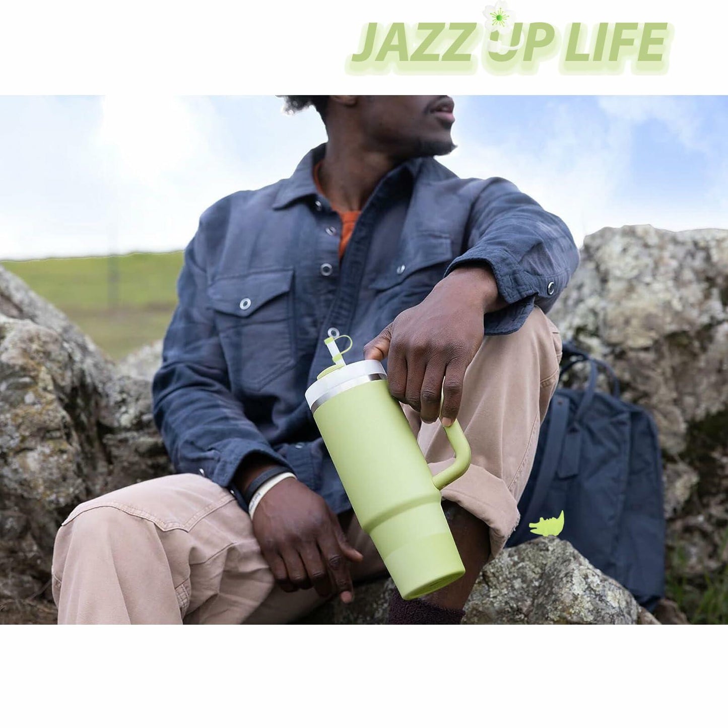 9PCS Stanley Cup Accessories Set Spill Stopper Straw Cover Boot Citron