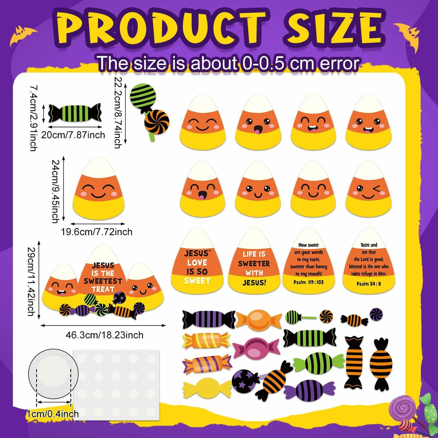 29PCS Christian Halloween Candy Corn Classroom Door Bulletin Board Decor