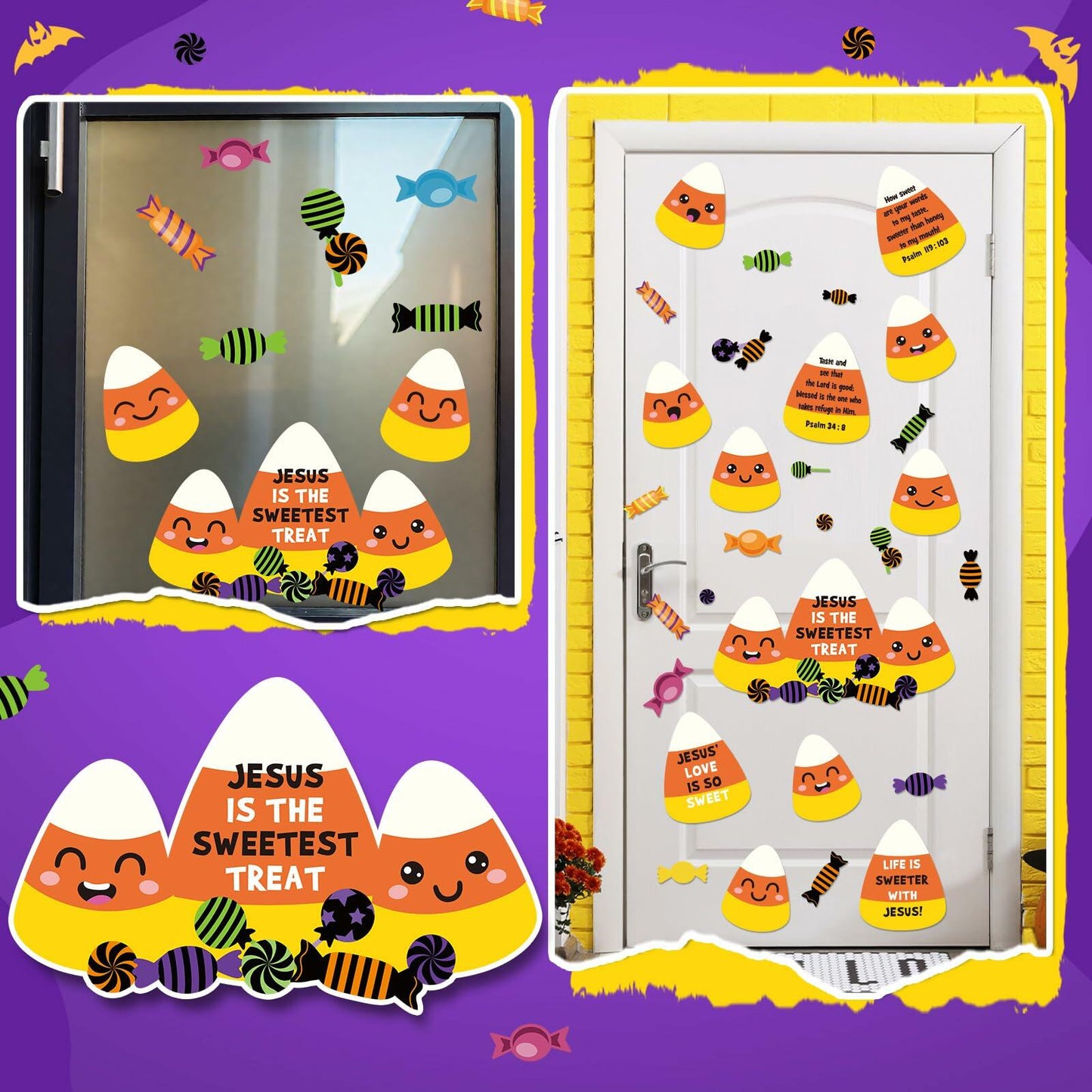 29PCS Christian Halloween Candy Corn Classroom Door Bulletin Board Decor