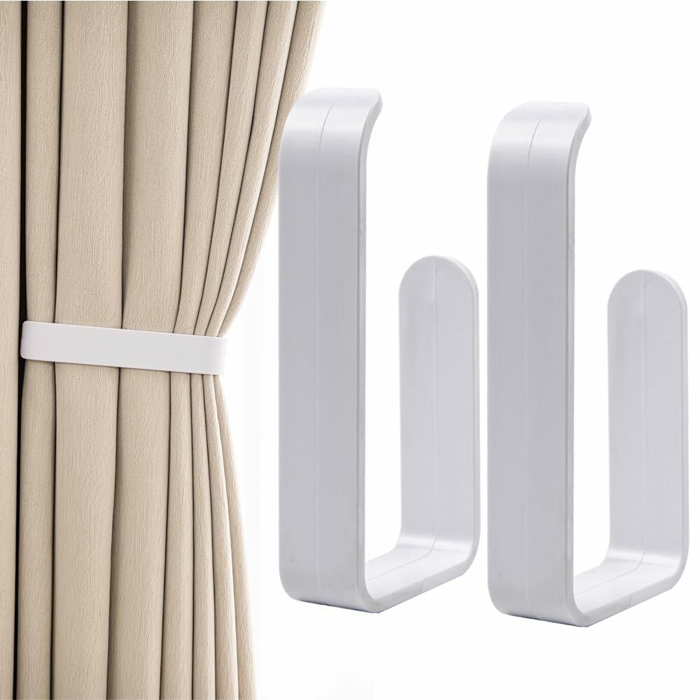 XBYZWM Plastic White Self Adhesive Curtain Holdbacks Drapery Tiebacks 2pcs