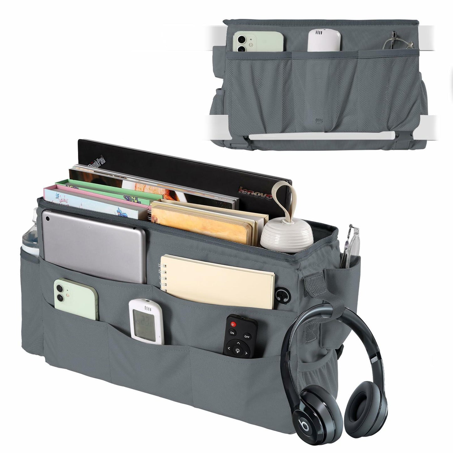 WOMACO Bunk Loft Bed Side Caddy 12 Compartments Lake Green Medium