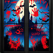 Oeyliz Halloween Window Stickers Bloody Hand & Footprint 9 Sheets Decor