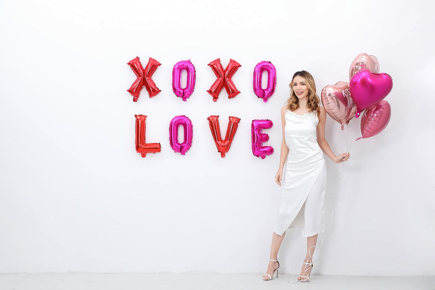 Giga Gud XOXO LOVE Letters Foil Balloon 16 Inch Pink Red 1 Pc