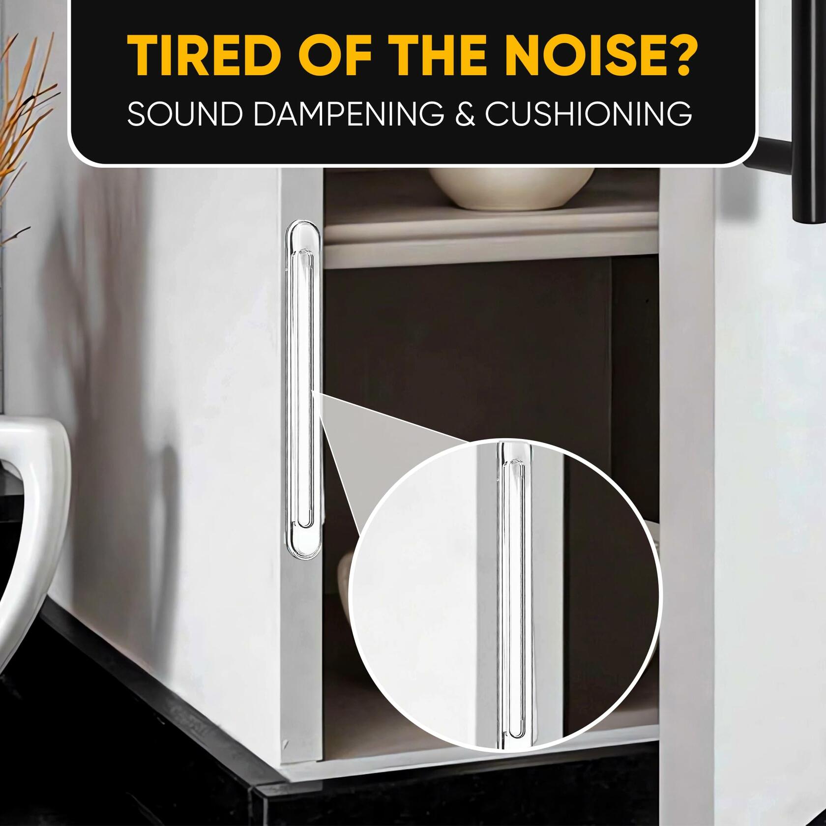 Vellax Clear Silicone Wall Protector Strips 3.5x0.7x0.2in 8 Count