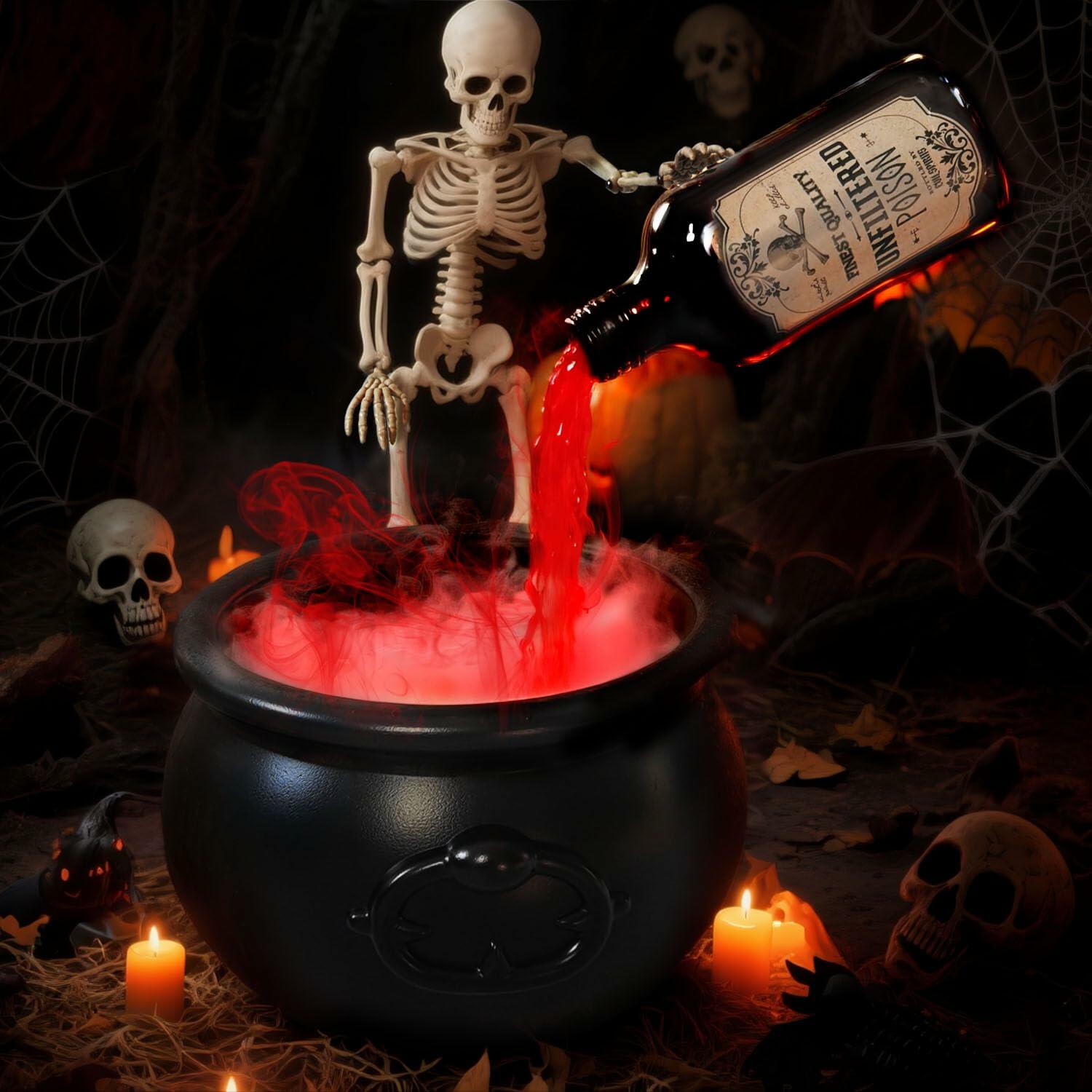 UPLAVIE Ultrasonic Mist Maker Fogger Halloween Decoration Black Cauldron