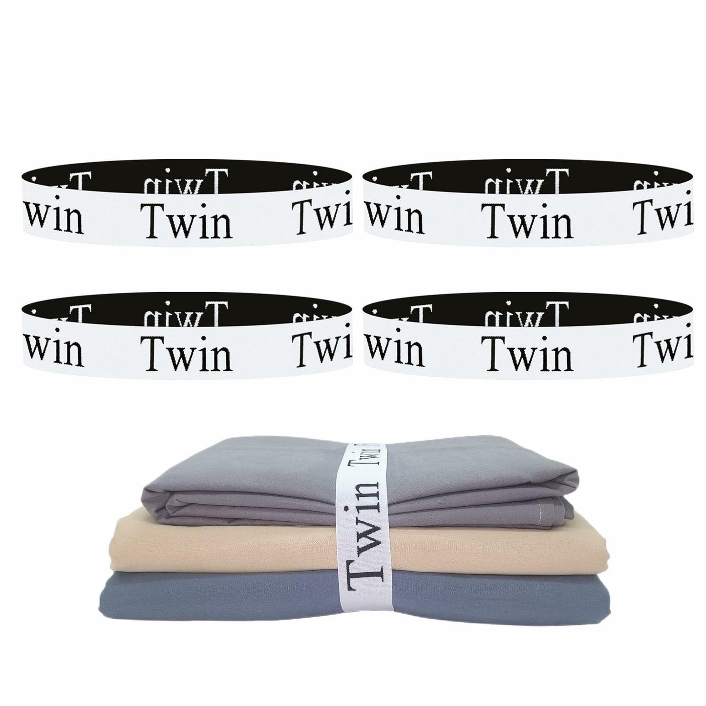 Yermivie 4 Pieces Bed Sheet Organizer Bands, Sheet Organizers and Storage Label