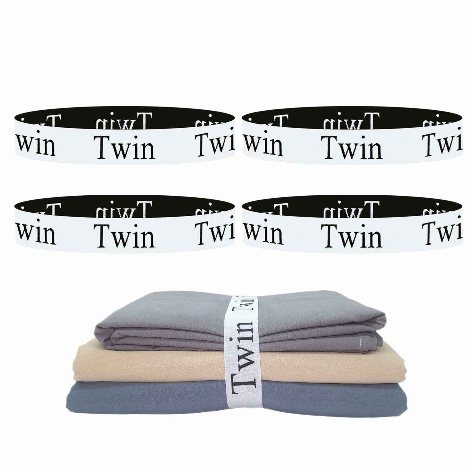 Yermivie 4 Pieces Bed Sheet Organizer Bands, Sheet Organizers and Storage Label