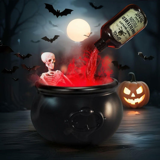 UPLAVIE Ultrasonic Mist Maker Fogger Halloween Decoration Black Cauldron