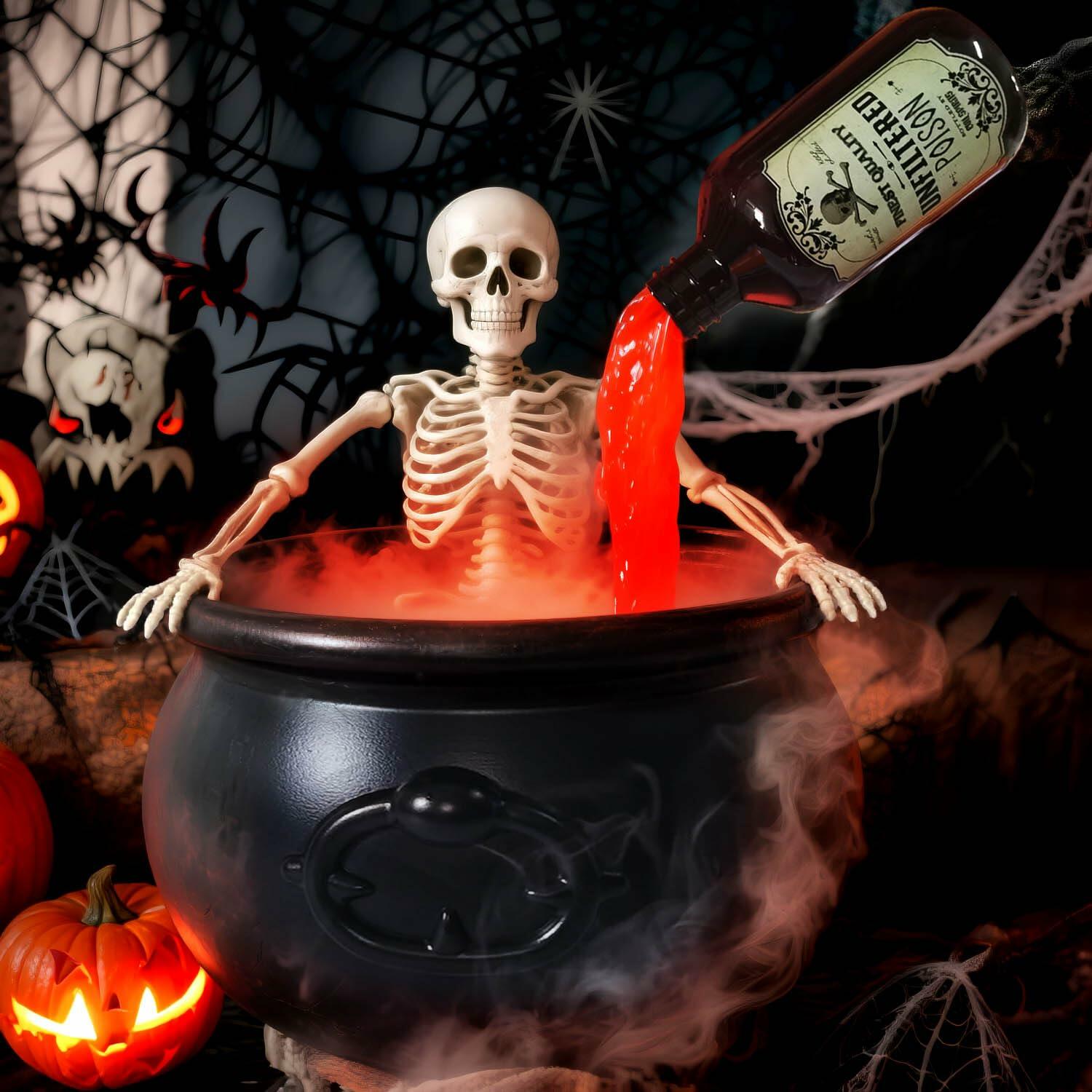 UPLAVIE Ultrasonic Mist Maker Fogger Halloween Decoration Black Cauldron