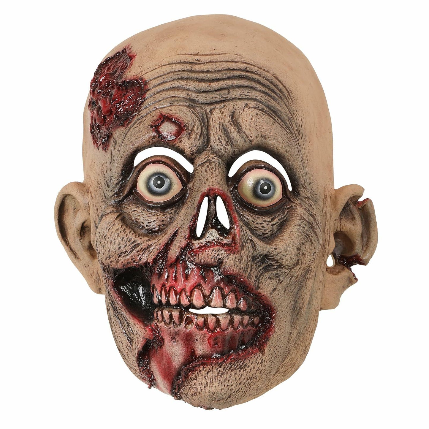 WEFONLLICOS Scary Zombie Latex Mask Halloween Horror Adult Men Beige One Size