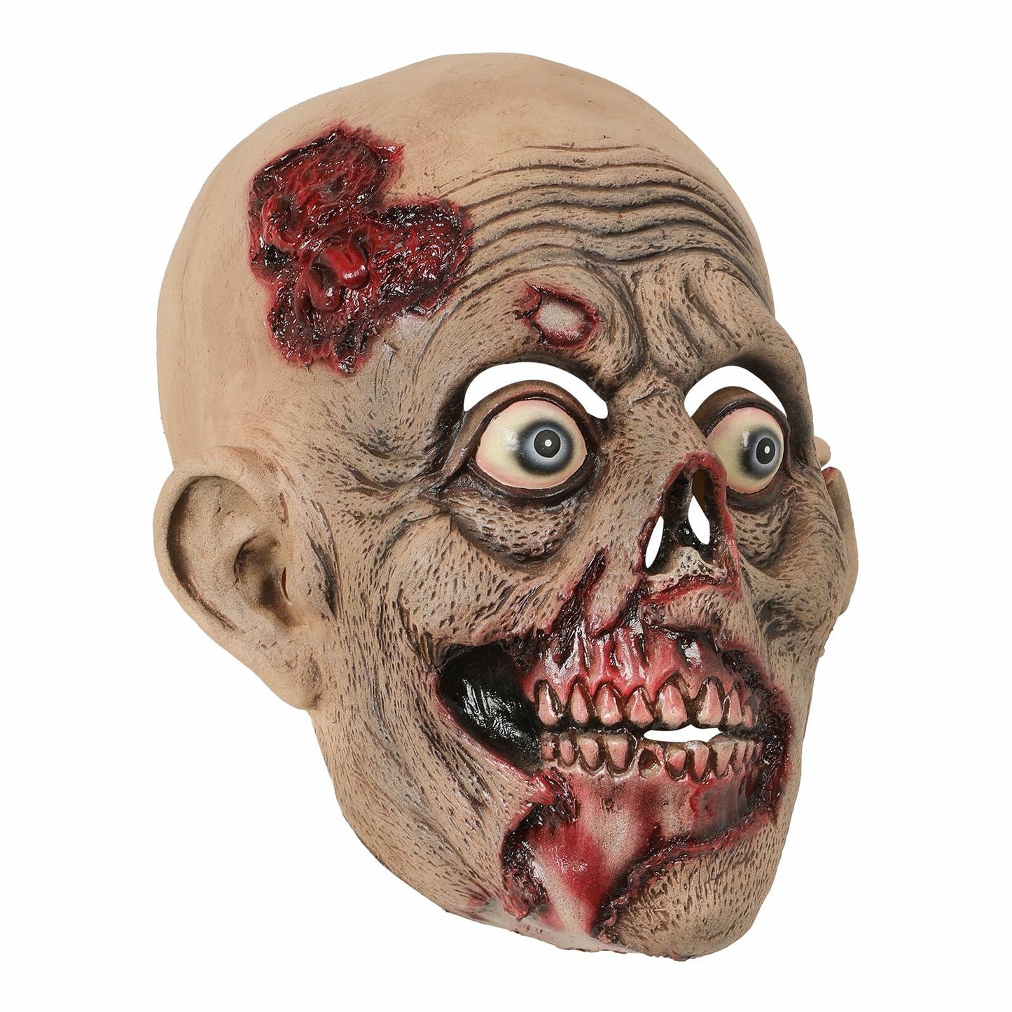 WEFONLLICOS Scary Zombie Latex Mask Halloween Horror Adult Men Beige One Size