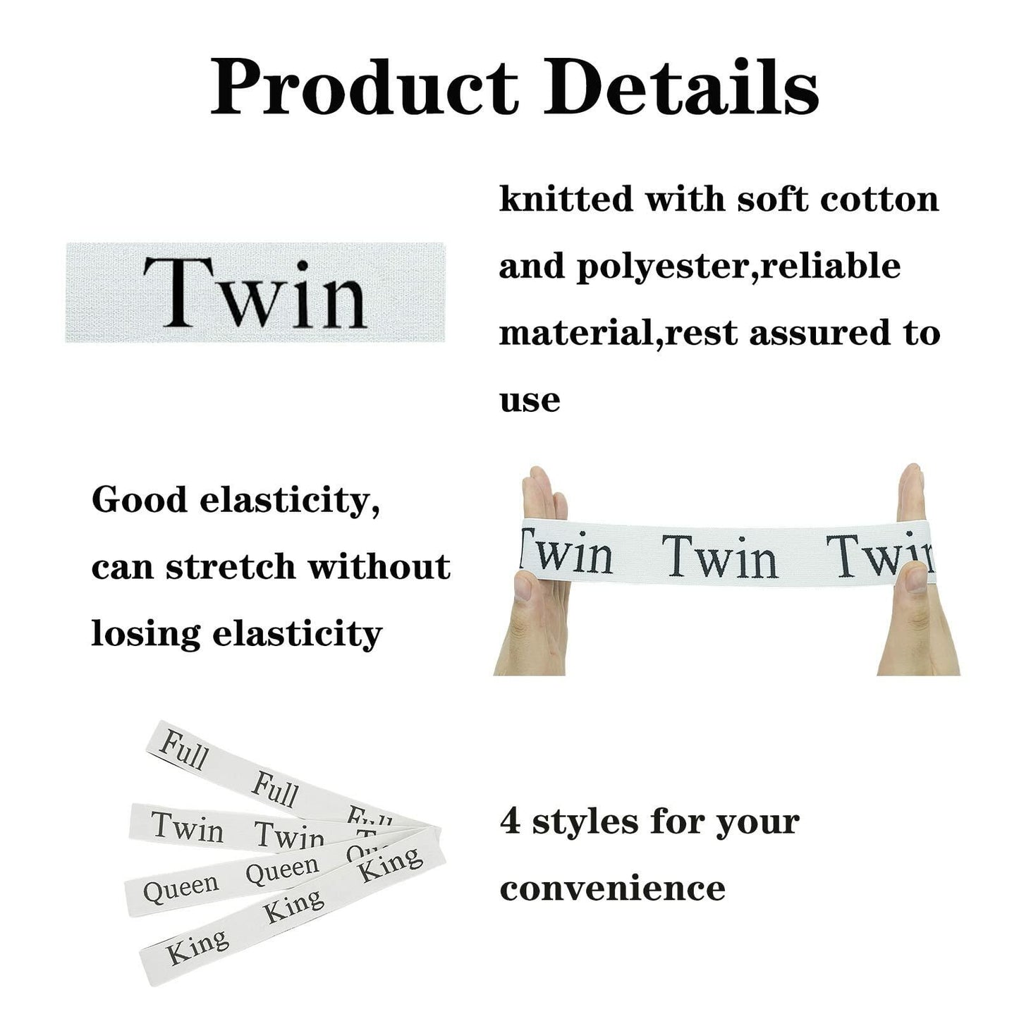 Yermivie 4 Pieces Bed Sheet Organizer Bands, Sheet Organizers and Storage Label