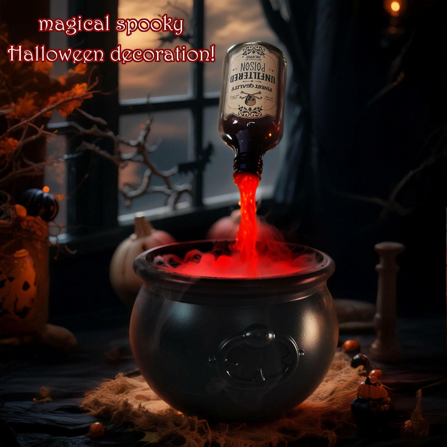 UPLAVIE Ultrasonic Mist Maker Fogger Halloween Decoration Black Cauldron