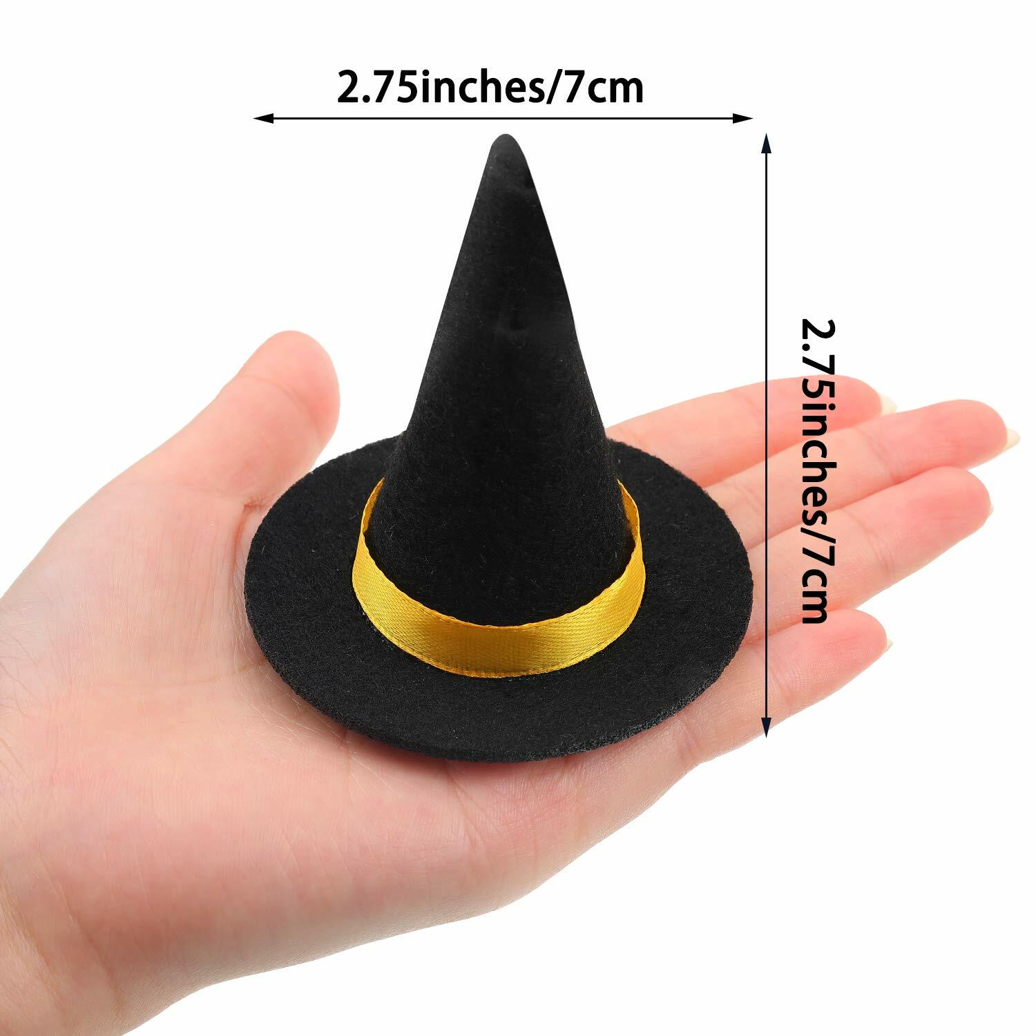 Geyoga 18pcs Halloween Mini Witch Hats Colorful Small Felt Party Decor