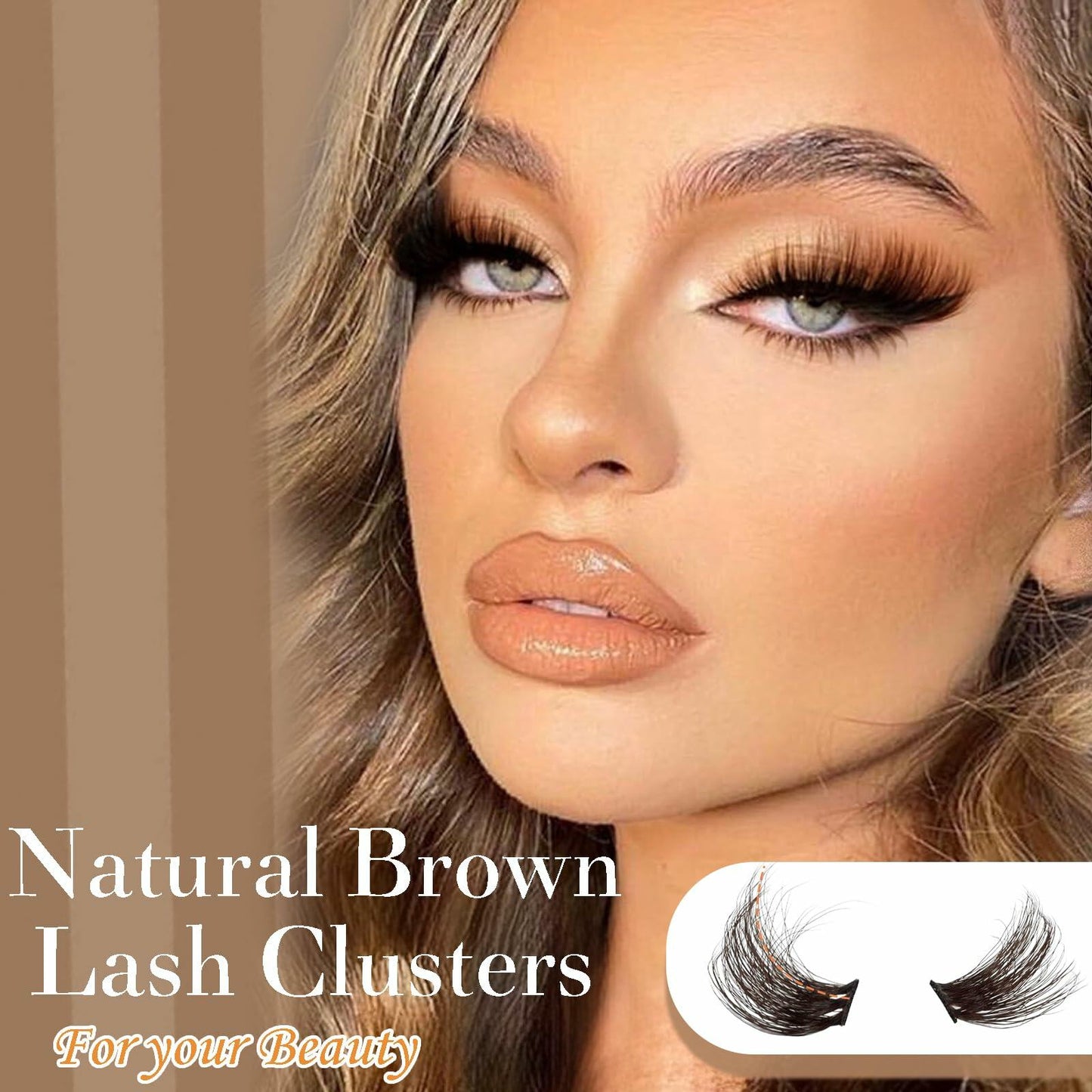 FOINEMYED Brown Lash Clusters 10-20mm 154PCS Fluffy Individual False Lashes