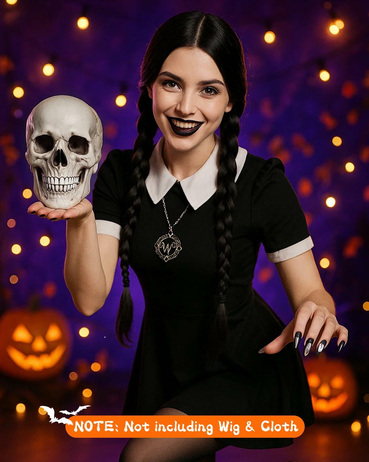 Swooflia 5PCS Women’s Halloween Costume Accessories Set Skull Necklace