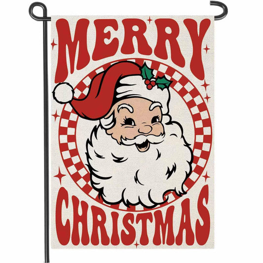 Fapulee Merry Christmas Garden Flag 12x18 Double Sided Santa Outdoor