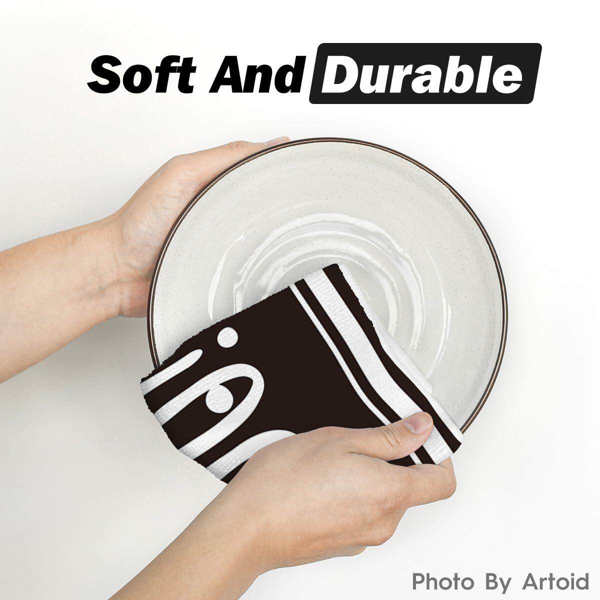 Artoid Mode Halloween Kitchen Towels Ghost Stripes Spider Web 18x26 Set 2