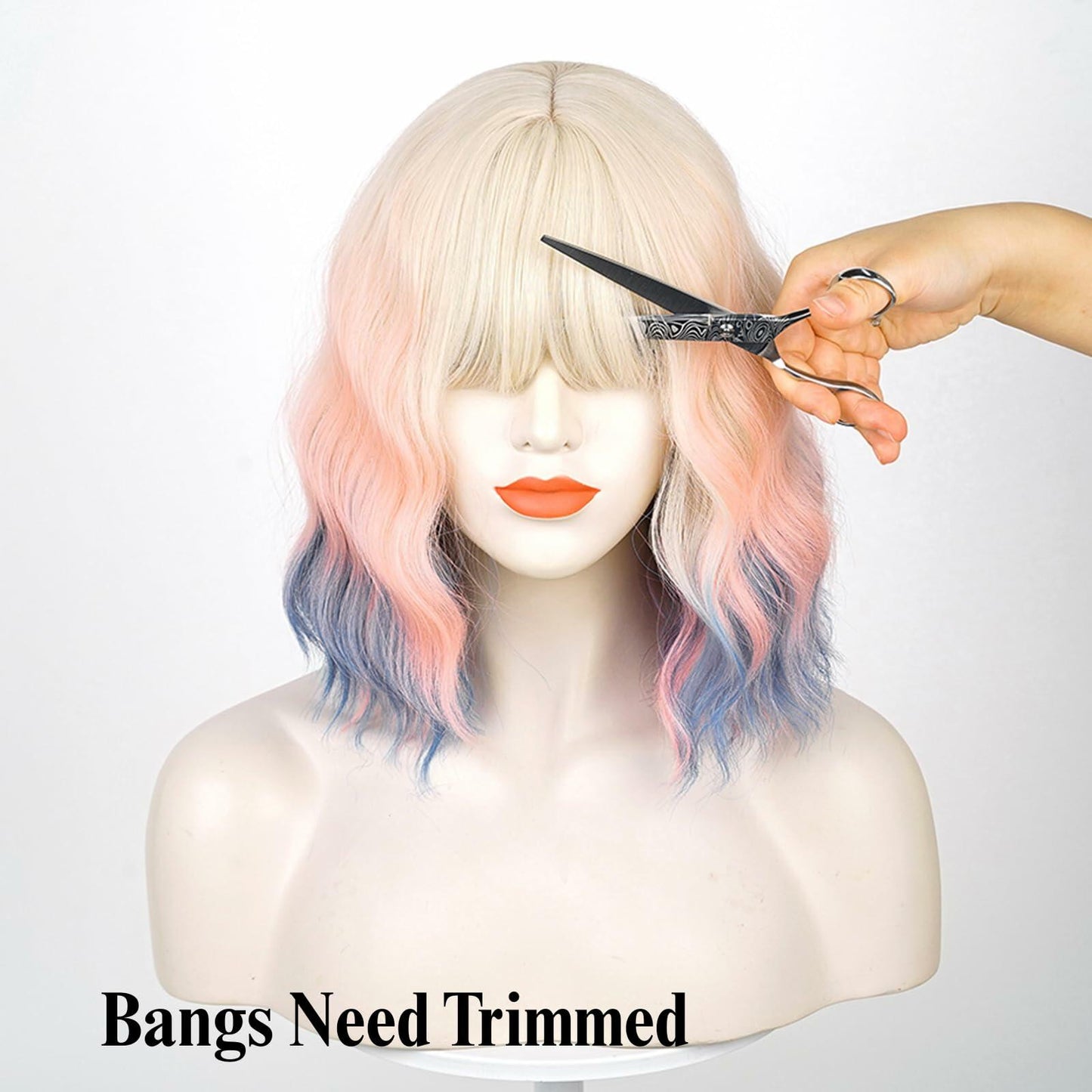 Wiggy Mermaid Black Bride Wig 17.7" Medium Long Straight Black with Bun