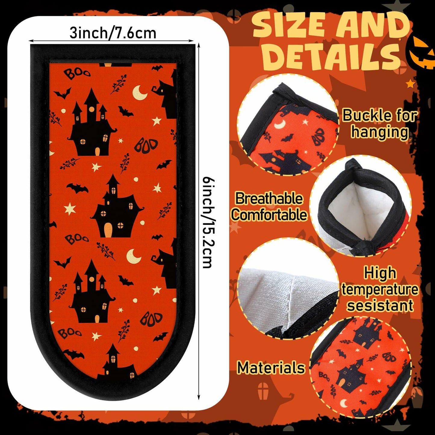 Patelai 8pcs Halloween Skillet Handle Covers Heat Resistant Pan Holders