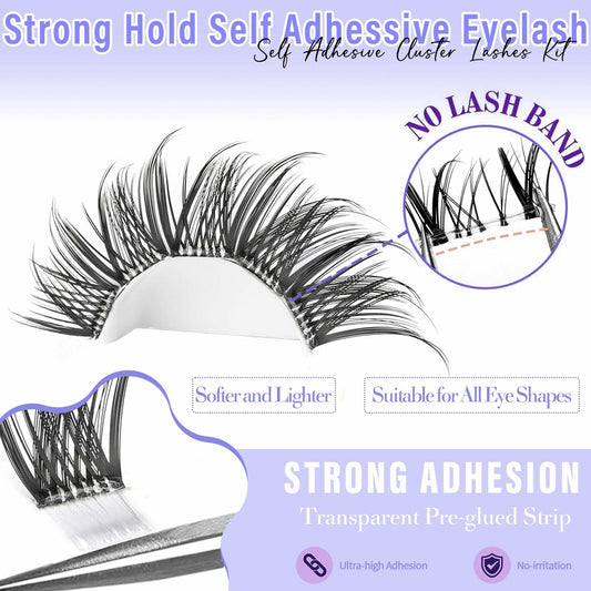 Yaiseiko Self Adhesive Lash Clusters Natural Look 100Pcs 8-16MM