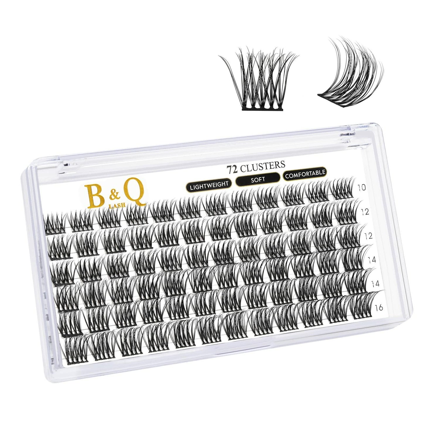DollDoki B&Q Lash Clusters B11 D Curl 10-16mm 72 Clusters Lashes