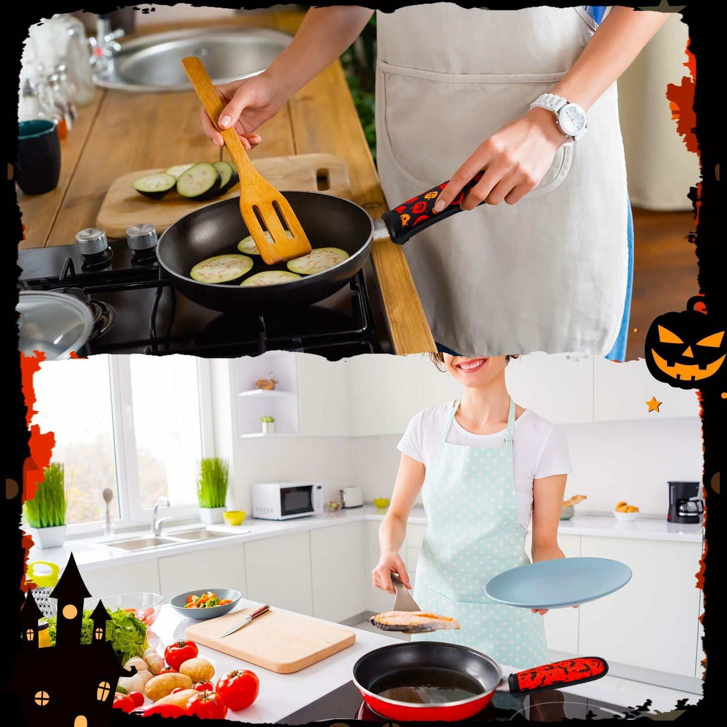 Patelai 8pcs Halloween Skillet Handle Covers Heat Resistant Pan Holders
