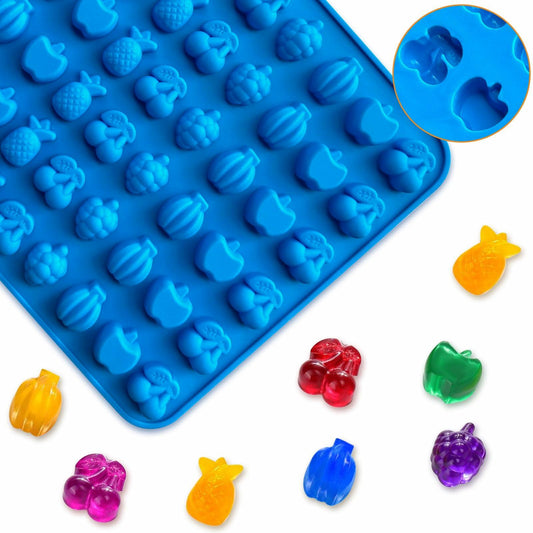 Sidosir Gummy Candy Mold Set 7PCS Silicone Nonstick Bears Dinosaur Fruit Donut