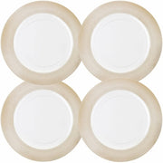 Elegant White Plastic Charger Plates 13" Pack of 4 Durable Dining Decor