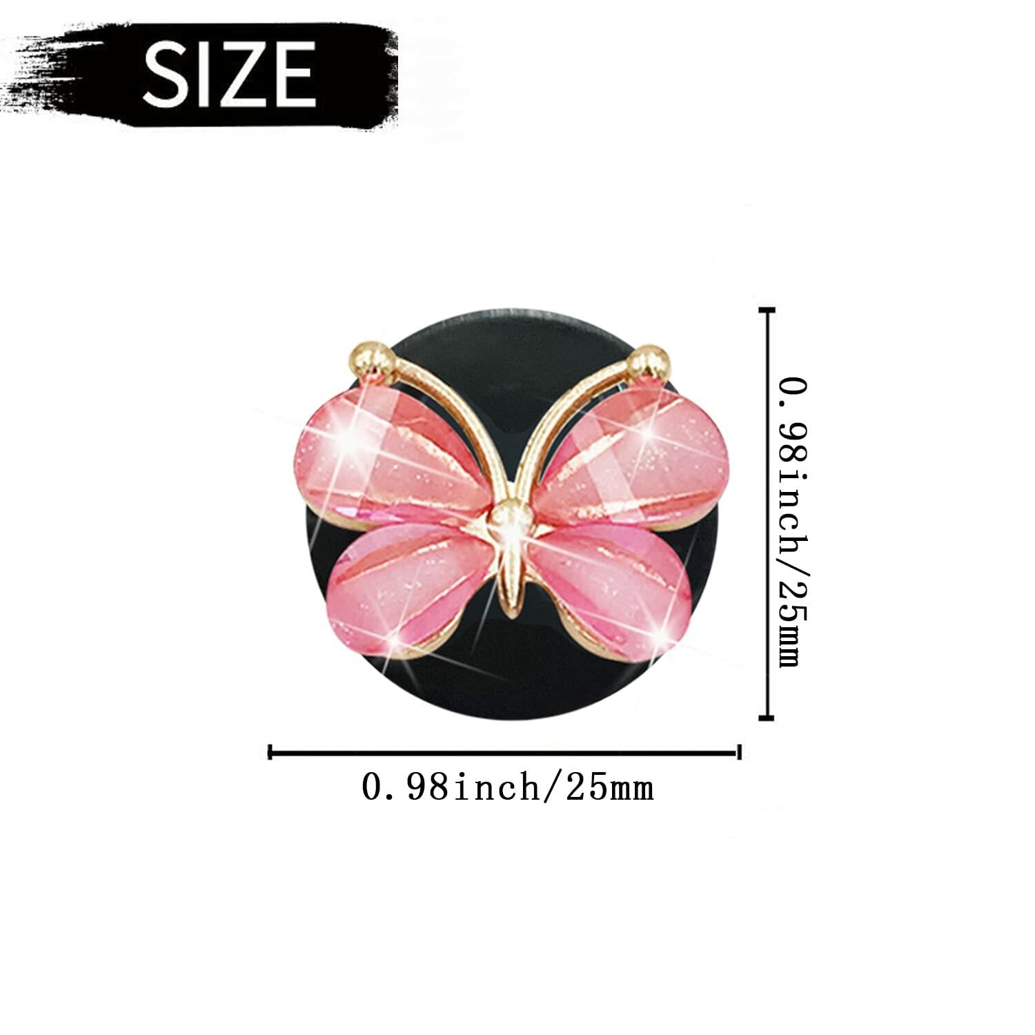 Cute Butterfly Air Vent Clips 3 Pcs Pink White Car Fresheners Diffuser