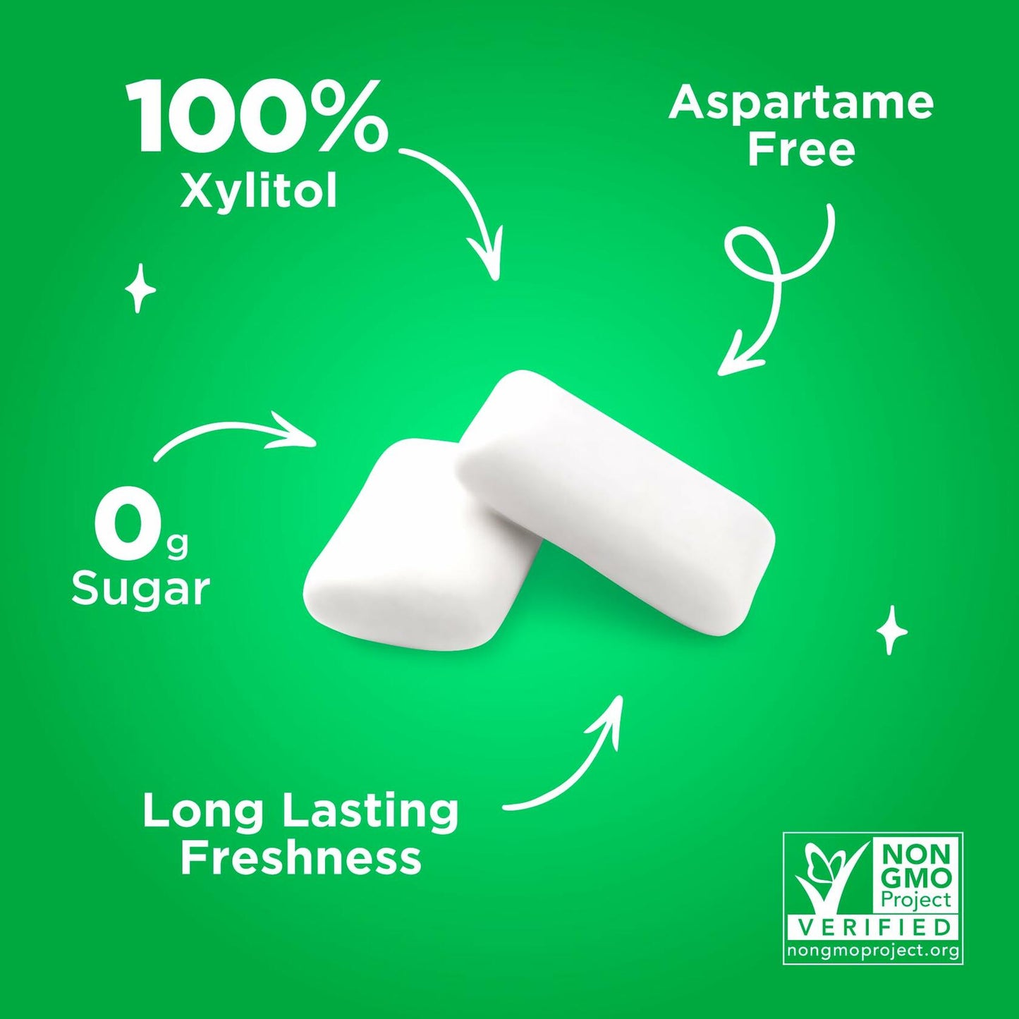 PUR Gum Aspartame Free 100% Xylitol Natural Spearmint 55pcs Pack of 3